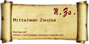 Mittelman Zsuzsa névjegykártya